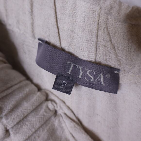 TYSA Linen Blend Wide Leg Trousers Oatmeal Lightweight Linen Casual Women's 2 - Picture 10 of 11